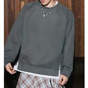 トレーナー スウェット ブラウス 長袖 クルーネック レイヤード メンズ