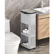 省スペース 二層ゴミ箱 キッチン用 移動式 収納整理棚 蓋付き