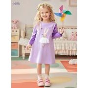 2025新作 女児 ワンピース 春秋  プリント 襟付き 90-140cm