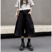 ストリート風カジュアル ユニセックス七分丈パンツ  ワークウェア  個性的ワイドパンツ