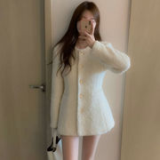 2025年INS 夏新作 　韓国風    気質   おしゃれ　ラシャ  シングルブレスト チェスターコート