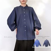 【2025新作】レーヨンデニム　ボリュームスリーブ　袖リブ　ブラウス(32903)