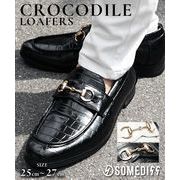 【2025年夏の新作】型押し クロコ ビット ローファー／SOMEDIFF