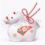 ★開運招福の干支★　縁起の良い置物【錦彩　招福寿々午(土鈴・中)】