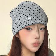 ドット柄ビーニー　帽子　レディース　韓国ファッション