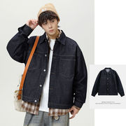 メンズ 秋新作 デニムジャケット アメカジ ヴィンテージ風 ダブルポケット ワークデザイン ゆったり★