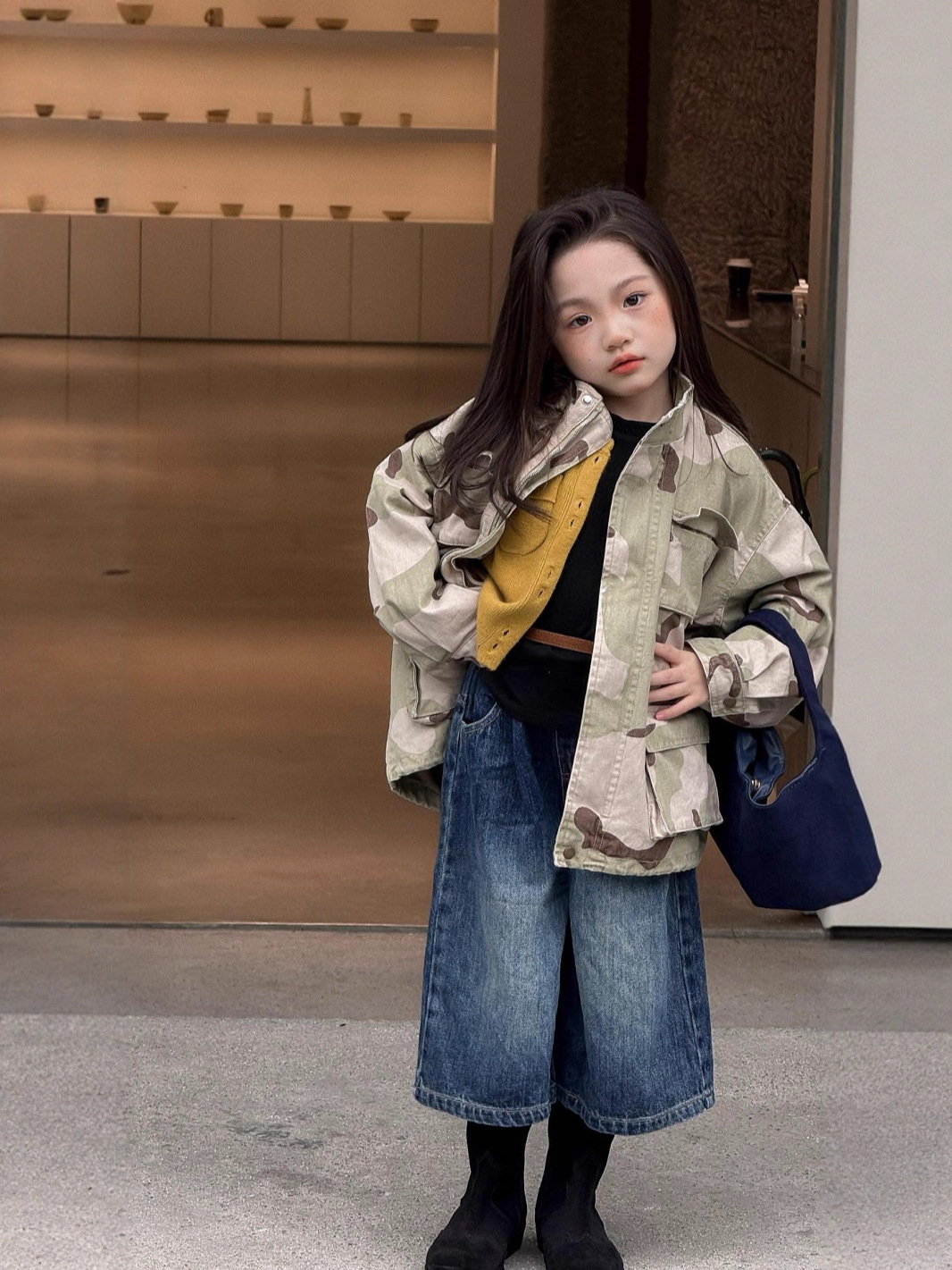 2025秋新作 韓国風子供服 キッズ服 女の子 人気 迷彩ジャケット