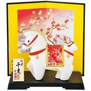 ★開運招福の干支★　縁起の良い置物【開運　金彩ちりめん福午（大）】