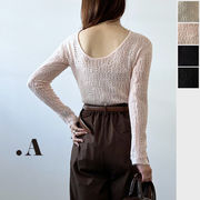 【2025新作】透かし編みバックオープンニットPO