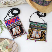 象スパンコールミニポシェット[財布 小銭入れ タイ ゾウ 象 エレファント タイ刺繍]
