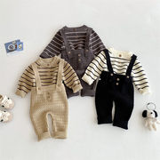 2025秋新作　ベビー服　ニット　セットアップ　セーター　サロペット　ズボン　可愛い　おしゃれ　子供服