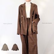 【2025新作】先染めチェック　テーラード　ジャケット(32886)