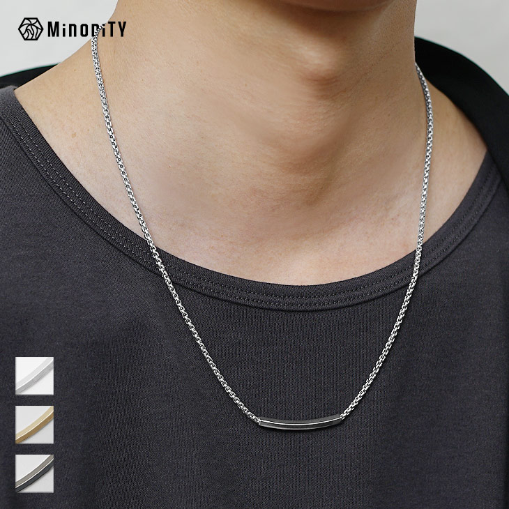 ネックレス メンズ シンプル シルバー チェーン 25新作 夏服 モード系 MinoriTY アクセサリー