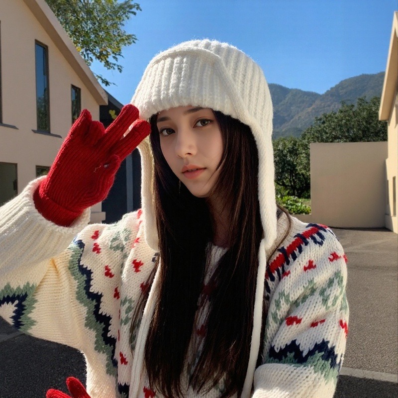 ビーニー ニット帽 毛糸 小顔効果 帽子 ニットキャップ レディース