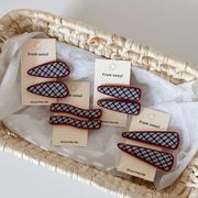 チェック柄ヘアピン　ヘアアクセサリー　レディース　デザイン　韓国風　髪飾り