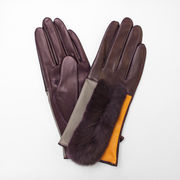 【WOMEN】Rabbit Fur Leather Gloves
