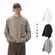 メンズ 秋新作 アメリカンストリート風 カーブスリーブ 長袖カットソー アーチスリーブトップス★全3色