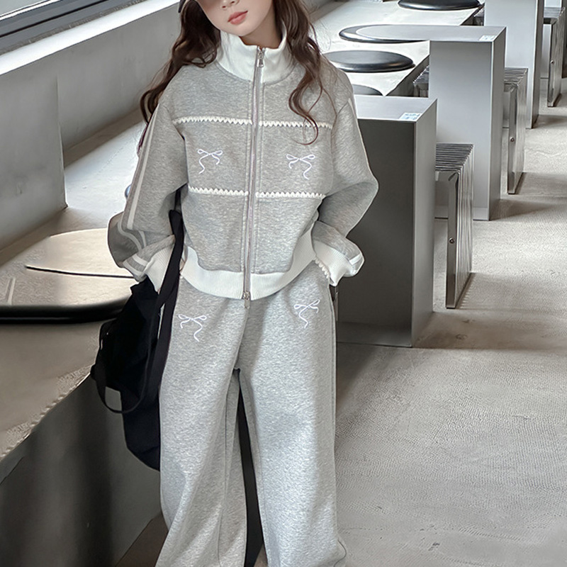 2025秋※女の子 ジャージ 上下セット 長袖 ジップアップ パンツ付き