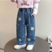 2025秋新作 韓国子供服 ボトムス　ジーンズ　デニムズボン　ズボン　パンツ 90-140cm