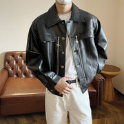 メンズ レザージャケット ライダース風 ヴィンテージ ストリート系 アウター