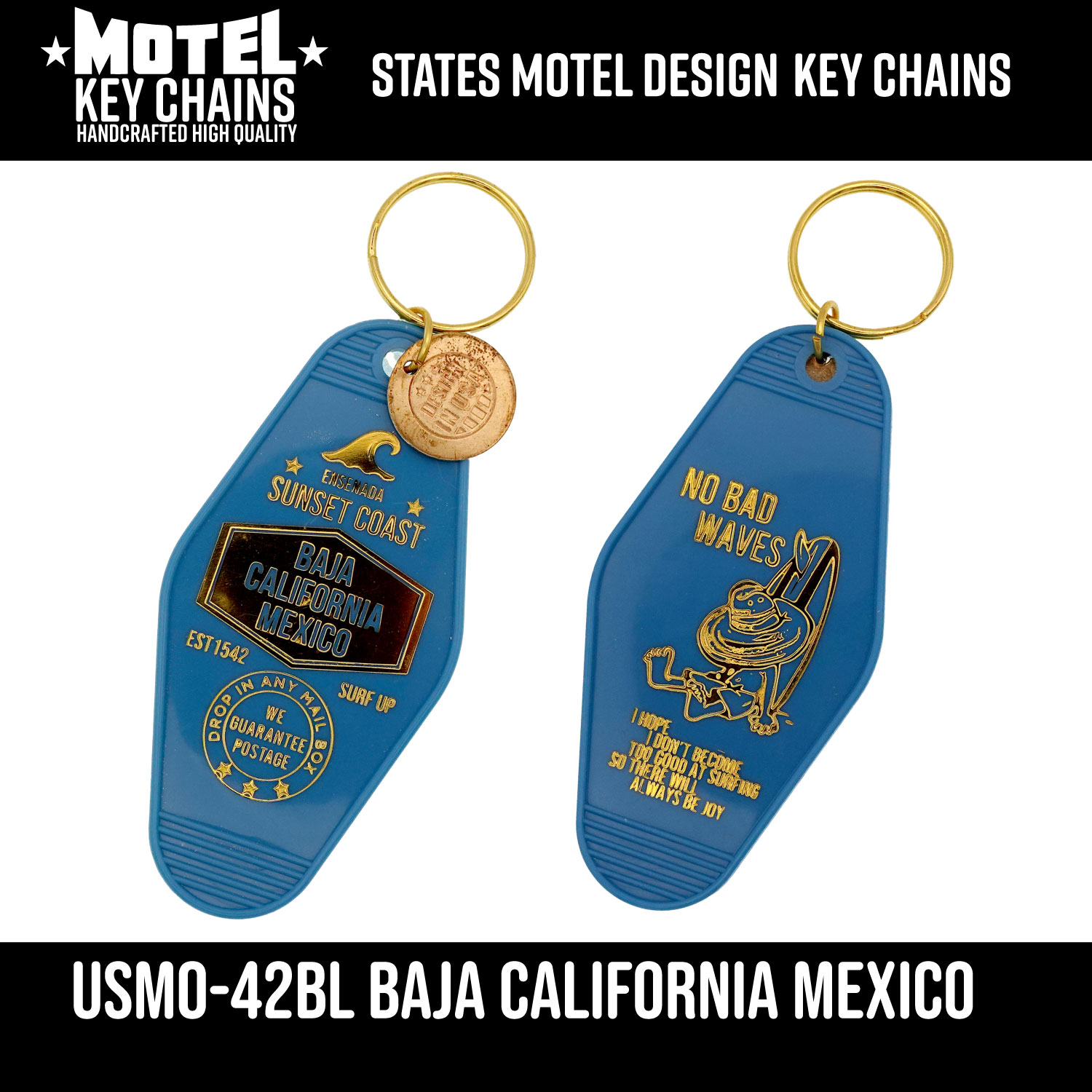 アメリカン な モーテルキー　キータグ　キーホルダー　　BAJA CALIFORNIA MEXICO　アメリカン雑貨