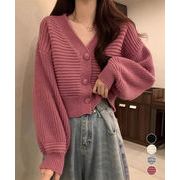 【日本倉庫即納】 ニットカーディガン ショート丈 韓国風