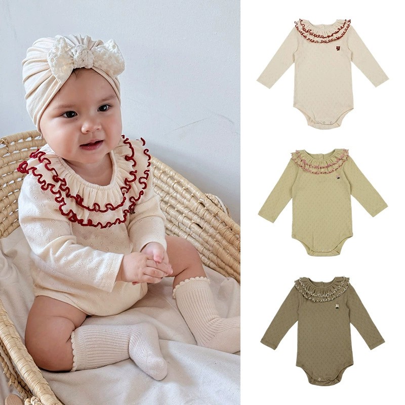 2025秋冬子供服 シンプル 可愛い ロンパース 連体服 韓国風 ガールズ服 ベビー服 キッズ服[66~90cm]