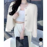 【日本倉庫即納】 シャギーニットカーディガンふわふわ秋冬服