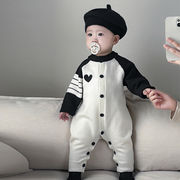 2025秋冬※LL☆ベビー ニットロンパース 新生児用 長袖カバーオール