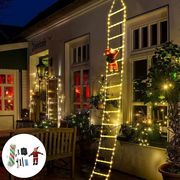 【予約商品納期約1ヶ月】はしご型LEDライト サンタ人形付き クリスマスデコレーション 3m LEDライト サンタ