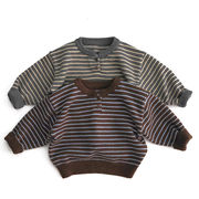 2025秋冬※MTINY☆子供 ボーダーニットセーター 男女兼用 森系カジュアル