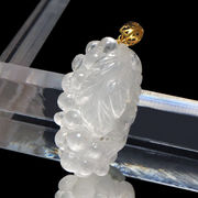 【一点物】ペンダントトップ　ニードルイントパーズ＜ブラジル産＞　蒲萄(ぶどう)　K18　ゴールド