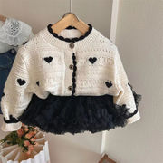 2025秋冬※女の子ハートカーディガン ニットアウター長袖