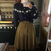 2025年INS 秋冬新作   気質   おしゃれ   カジュアル  ラウンドネック  カーディガン+ミニスカート