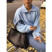 2025年INS 秋冬新作   気質   おしゃれ   韓国  インスタ風   ポロカラー ニット  セーター