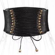 ワイドベルト レディース ベルト コルセット PUレザー レースアップコルセット レースアップベルト