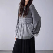 チュールパーカー　デザイン　レディース　INS　韓国ファッション