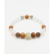 【天然石のアクセサリー！「岩座」屋久杉 水晶腕輪数珠 / ジェイドブレスレット】JADE