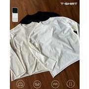 メンズ ダメージ加工 無地 長袖Tシャツ 男女兼用 ストリート系 トップス 春秋 2025新作★全3色