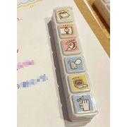 INS新品  文房具 印章  捺印 DIY スタンプ かわいい 完全セット ボタンスタンプ  手帳