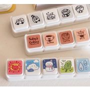 INS新品  文房具 印章  捺印 DIY スタンプ かわいい 完全セット ボタンスタンプ  手帳