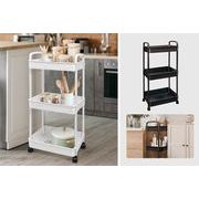 3段収納キャスターラック／HAC4722（ブラック）・HAC4723（ホワイト）