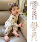 全2色[66-90cm] 秋新作 ベビー長袖三角ロンパース パンツ ボトムス 男女兼用 オールインワン