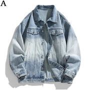 新作 着痩せ デニムジャケット プリントデニムジャケット デニム アウター メンズ上着 Gジャン