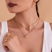 サージカルステンレス犬ピアス　ネックレス　アクセサリー　金属アレルギー対応　18kコーティング