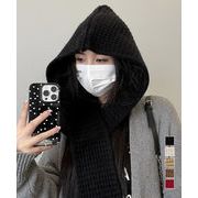 【日本倉庫即納】 フード付きニットマフラー韓国風バラクラバ