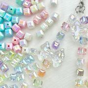 アクリルビーズ　ビーズ　アクセサリーパーツ　立方体　四角　100個売り 海外倉庫発送