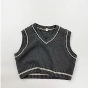 2025新作  キッズ服　トップス　Vネック　セーター　ベスト★80－130CM