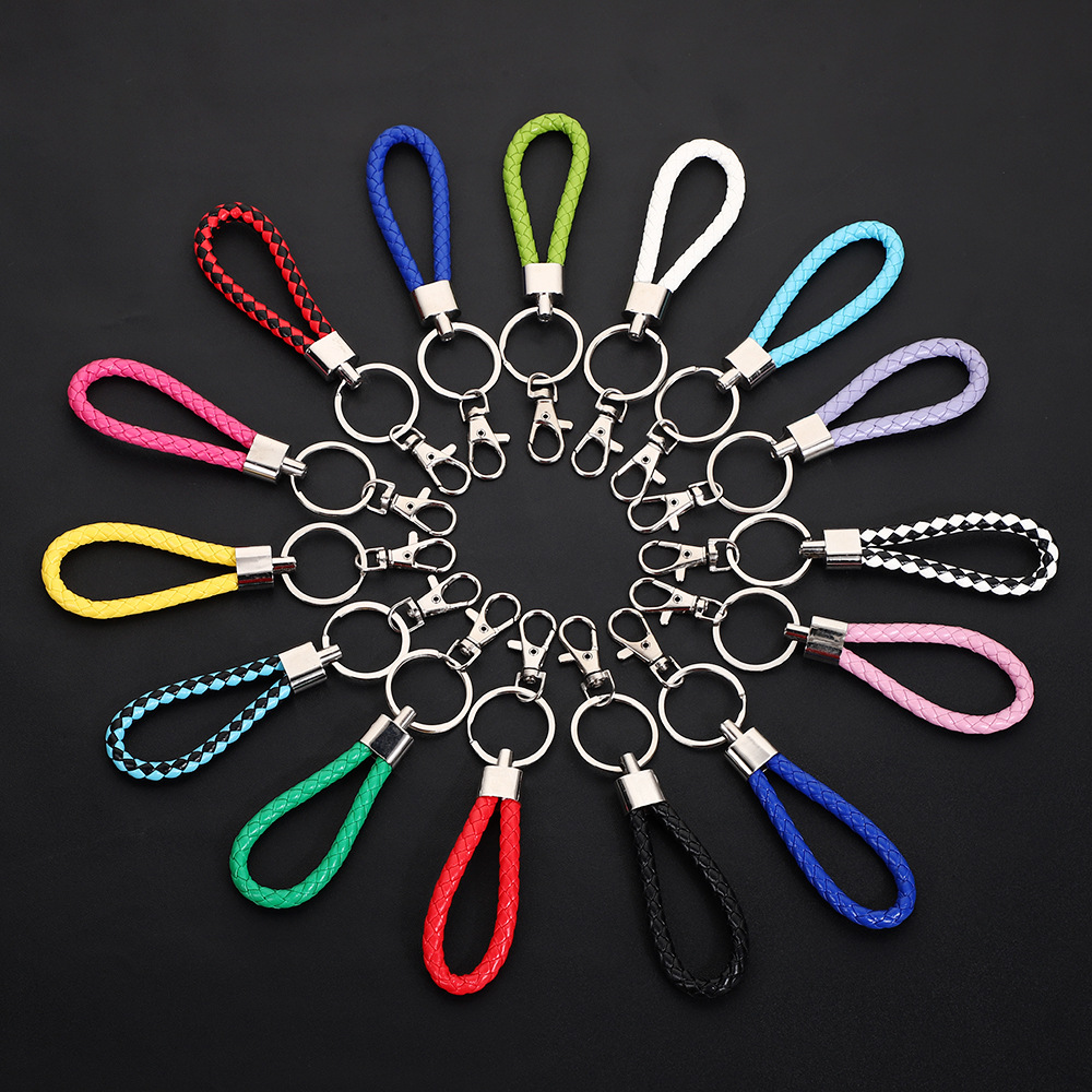 キーホルダー 編み込み キーリング ストラップ 鍵 ストラップ スマートフォン ハンドストラップ 男女兼用