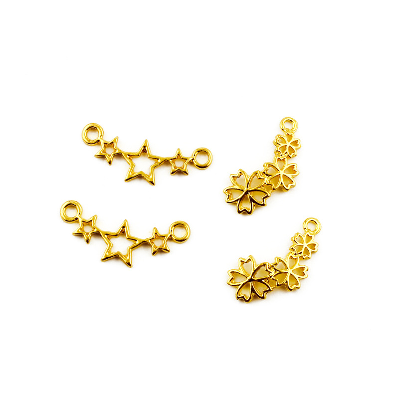 さくら レジン枠 アクセサリーパーツ ハンドメイド 手芸 フレーム 桜 メタルチャーム 星 コネクターパーツ